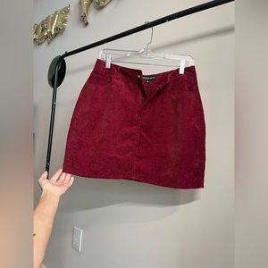 Ambiance Apparel red corduroy skirt